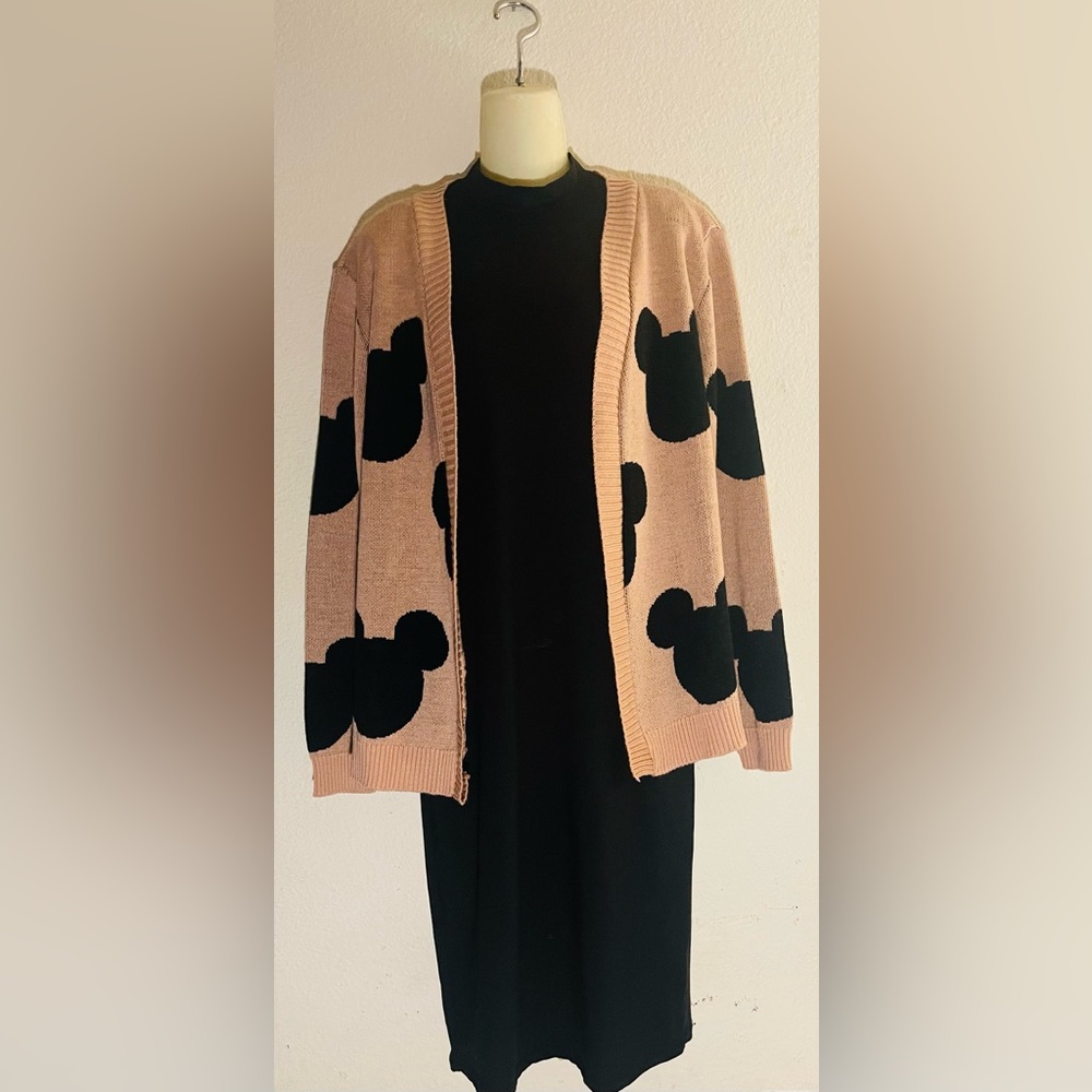KNIT CARDIGAN MICKEY MOUSE EARS PRINT